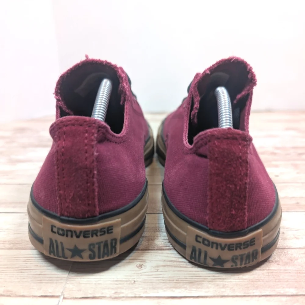 Converse All Star Low Top Wine Tan Gum Outsole Black Laces Dark Red Men's 11 - Picture 6 of 16